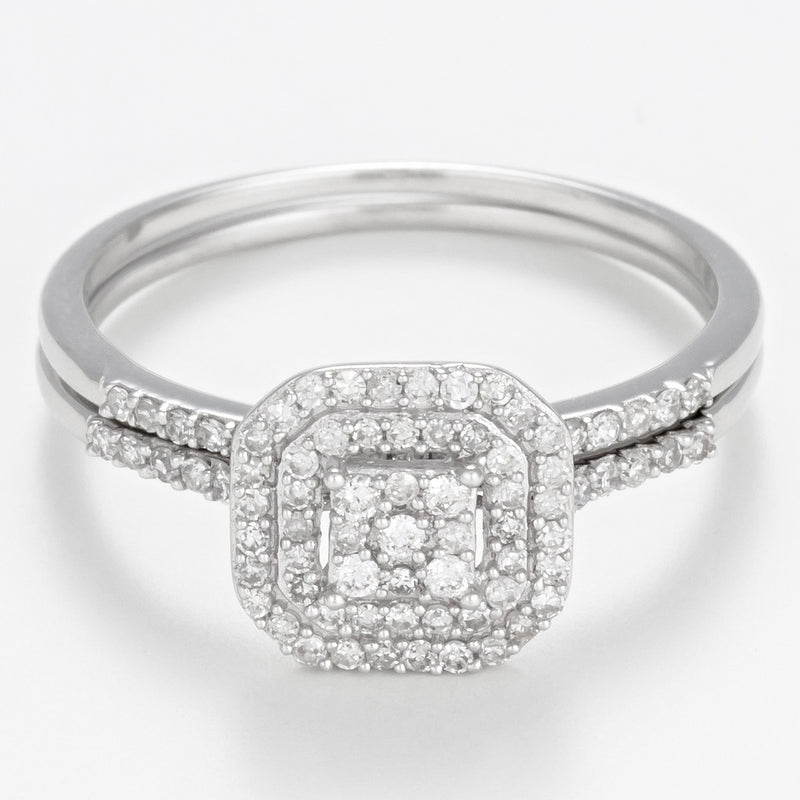 Bague Duo "Antique" Diamants 0,31Cts/84 - Or Blanc