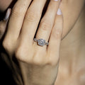 Bague Duo "Antique" D0,31Cts/84 - Or Blanc 375/1000