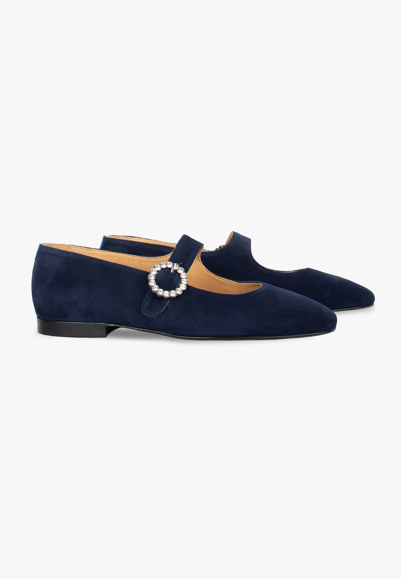 Mary Janes Babies Low - Daim - Bleu - Femme