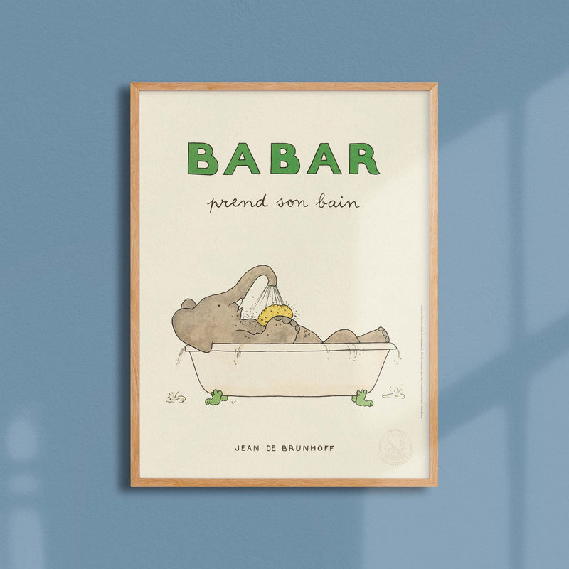 Affiche Babar prend son bain-oneart.fr