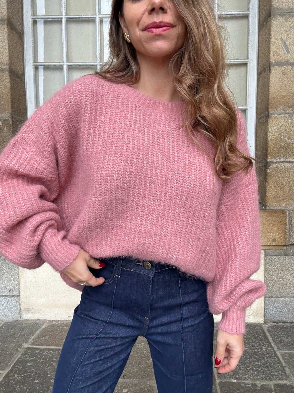 Jade Knitted Sweater Old Pink