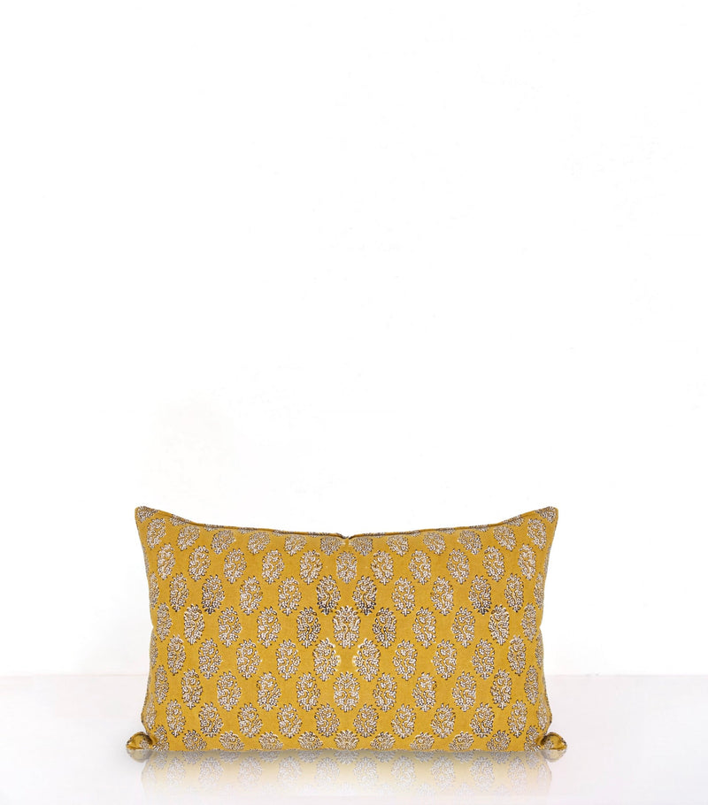 Bagru Cushion Cover - Mustard