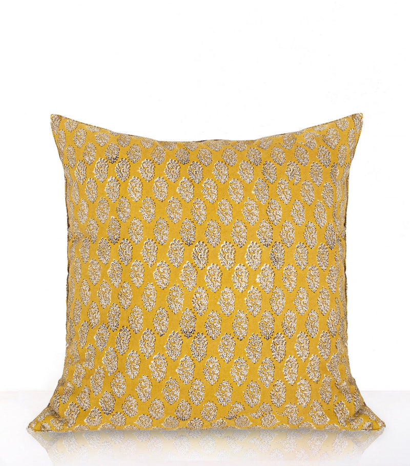 Bagru Cushion Cover - Mustard