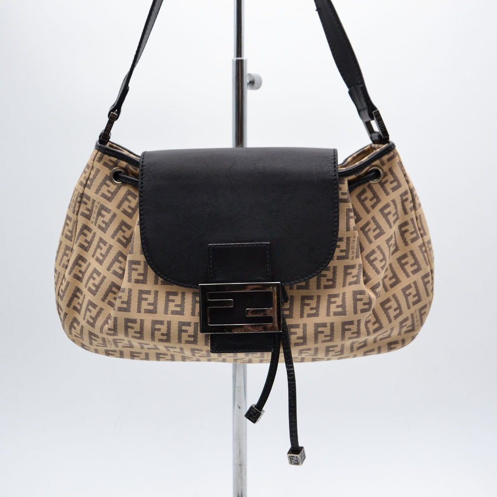 Sac Baguette Fendi Vintage Toile Zucchino