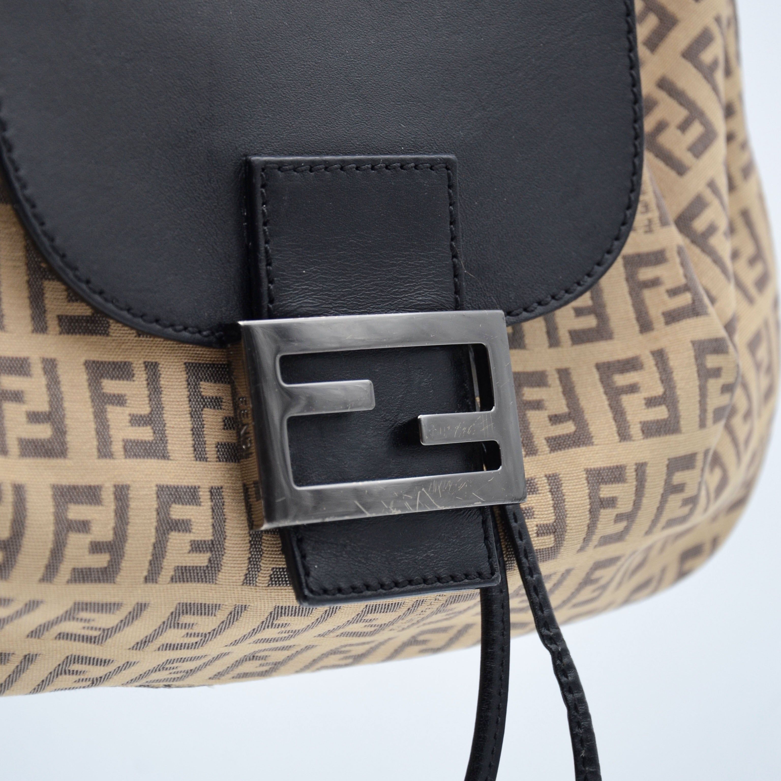Sac Baguette Fendi Vintage Toile Zucchino