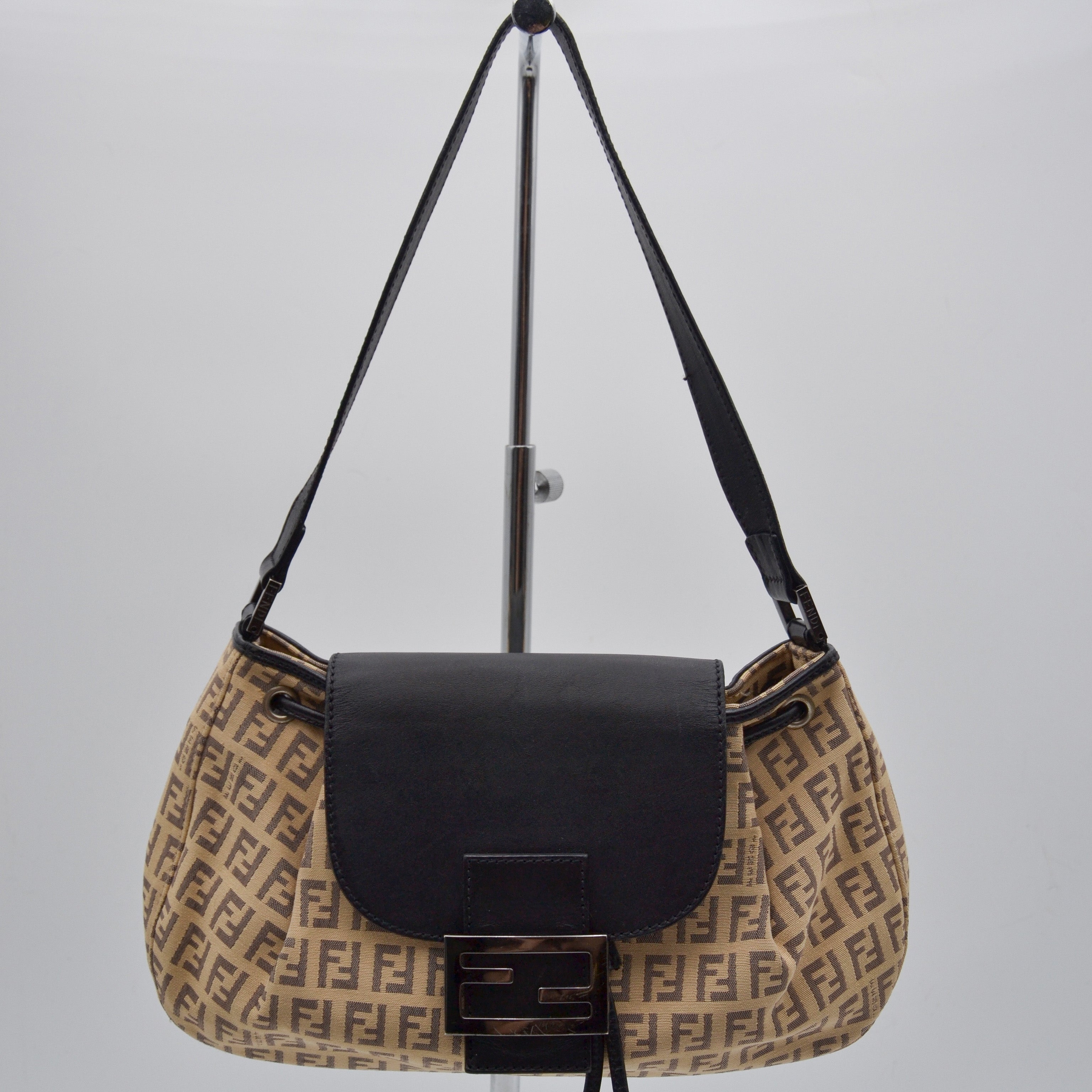 Sac Baguette Fendi Vintage Toile Zucchino