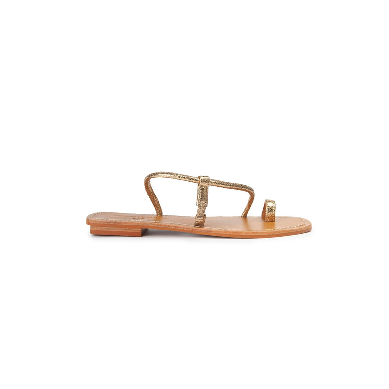 Couleur Pourpre - Bahamas Flat Sandals - Gold