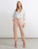 Reiko - Pantalones Baggy Bahia Color Mujer - Rosa Plata