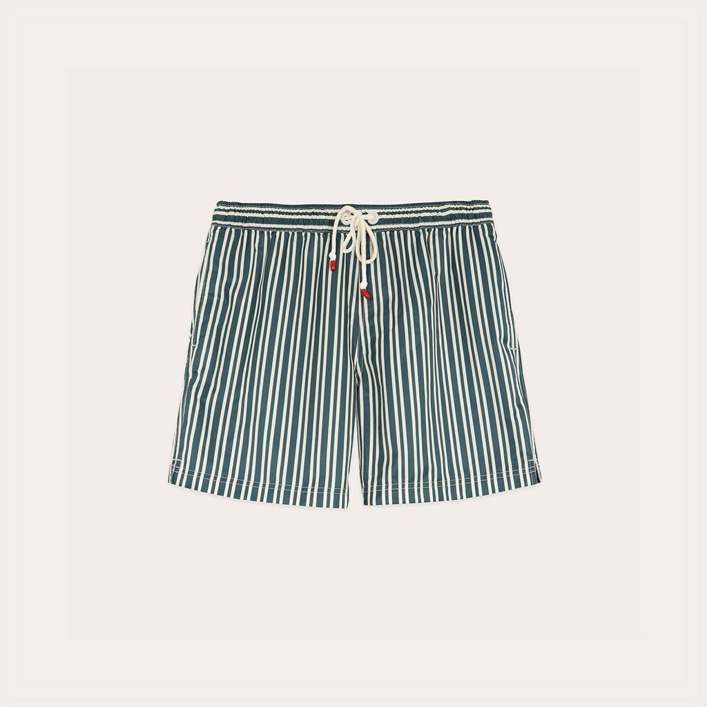 Maillot De Bain Vert À Rayures Écrues En Seaqual®