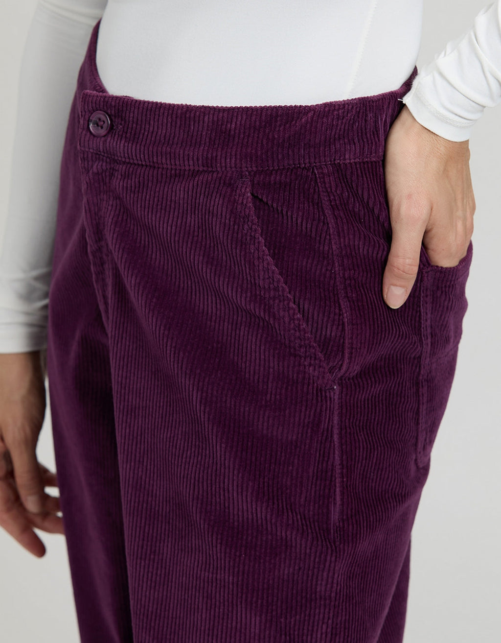 Pantalón Straight Baltimore Velvet - Berry - Mujer