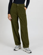 Pantalón Recto Baltimore Velvet - Caqui - Mujer