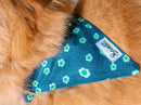 Bandana Denim Bleu Brut À Fleurs - Chien