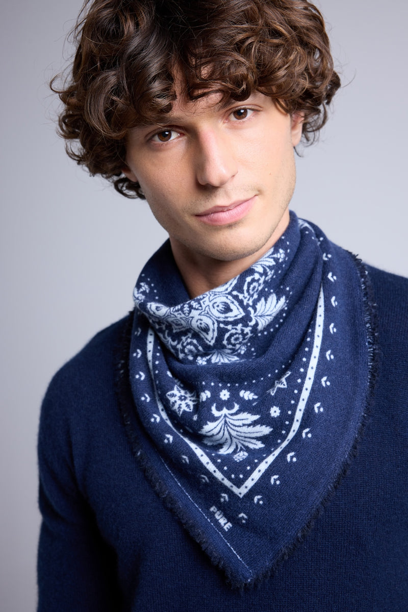 Echarpe Bandana Flower Bandana Flower - Bleu Marine Et Bleu Ciel - Mixte