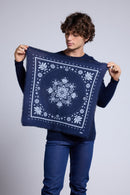 Echarpe Bandana Flower Bandana Flower En Cachemire - Bleu Marine Et Bleu Ciel - Mixte