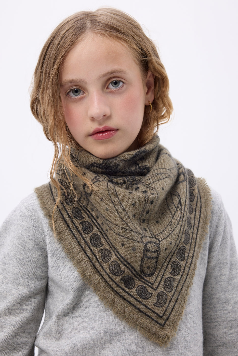Mała bandana Le Harnais – Khaki zielony czarny – Dziecięca
