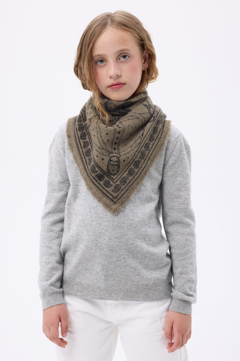 Mała bandana Le Harnais – Khaki zielony czarny – Dziecięca
