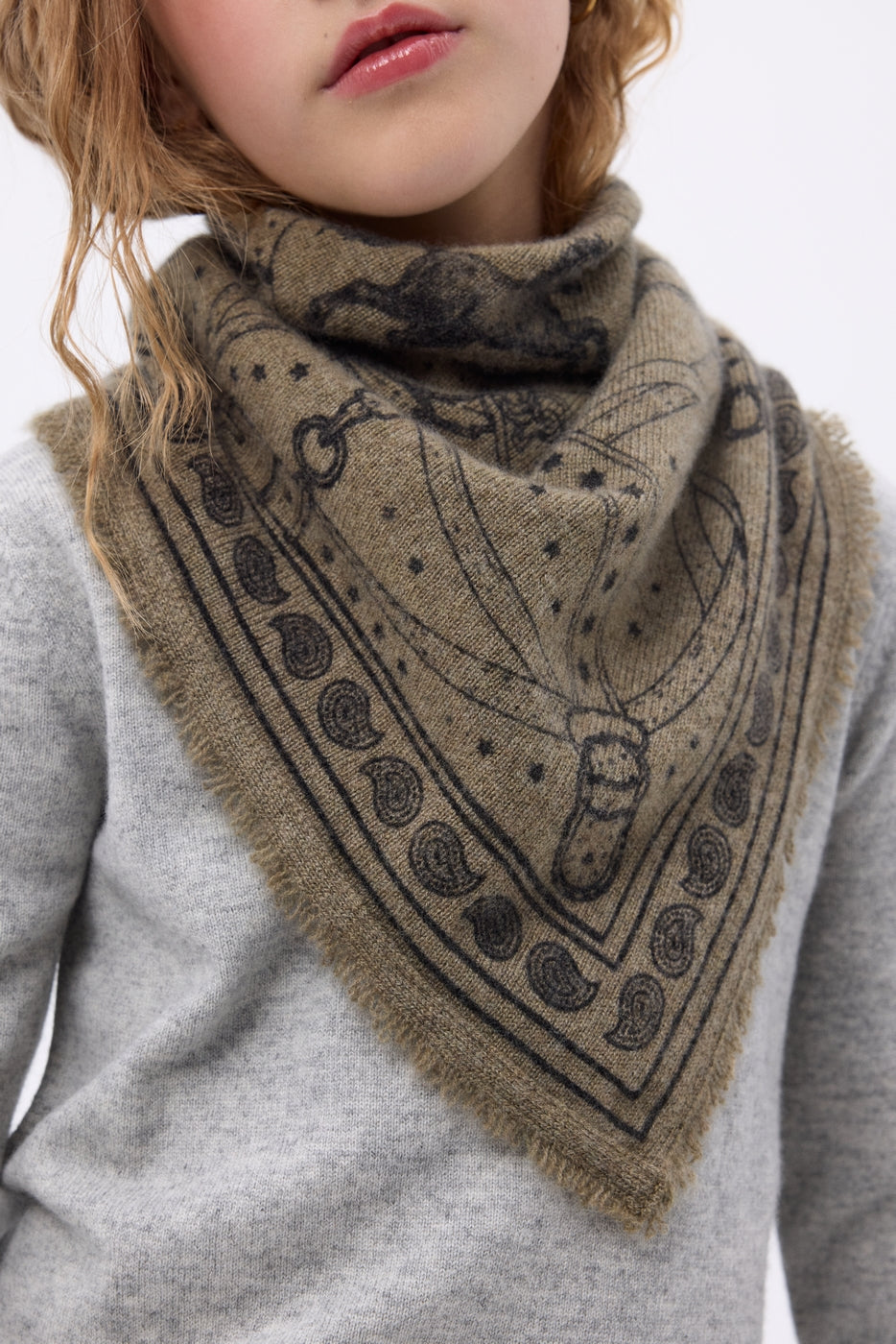 Mała bandana Le Harnais – Khaki zielony czarny – Dziecięca