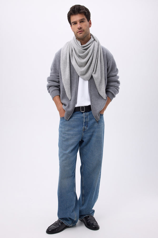 Echarpe Bandana Oversize Triangle Unie Bandana Sora - Gris Clair - Homme
