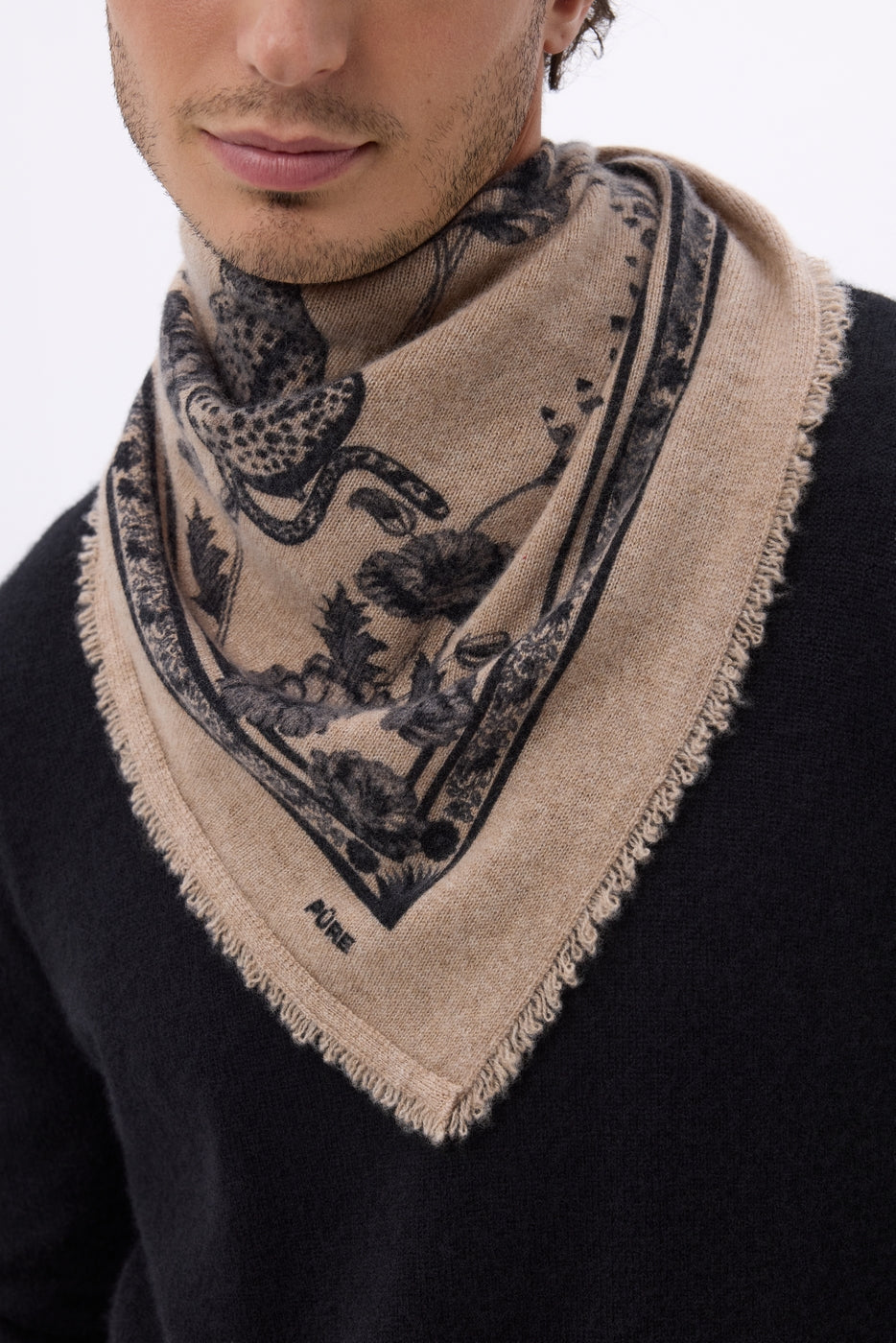 Tiger Bandana - Cream Beige Black - Men