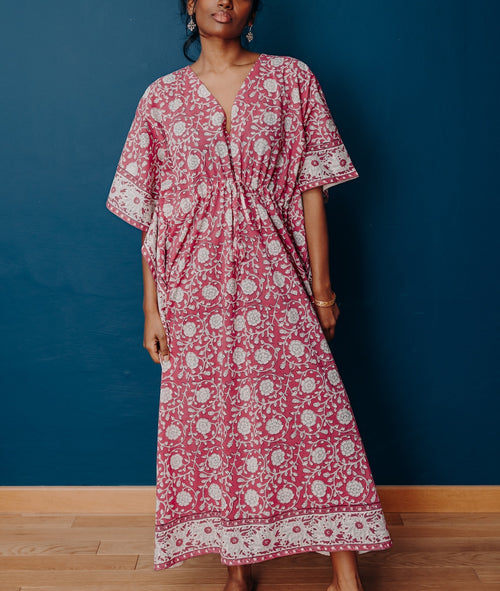 Kaftan Coton Banna - Framboise