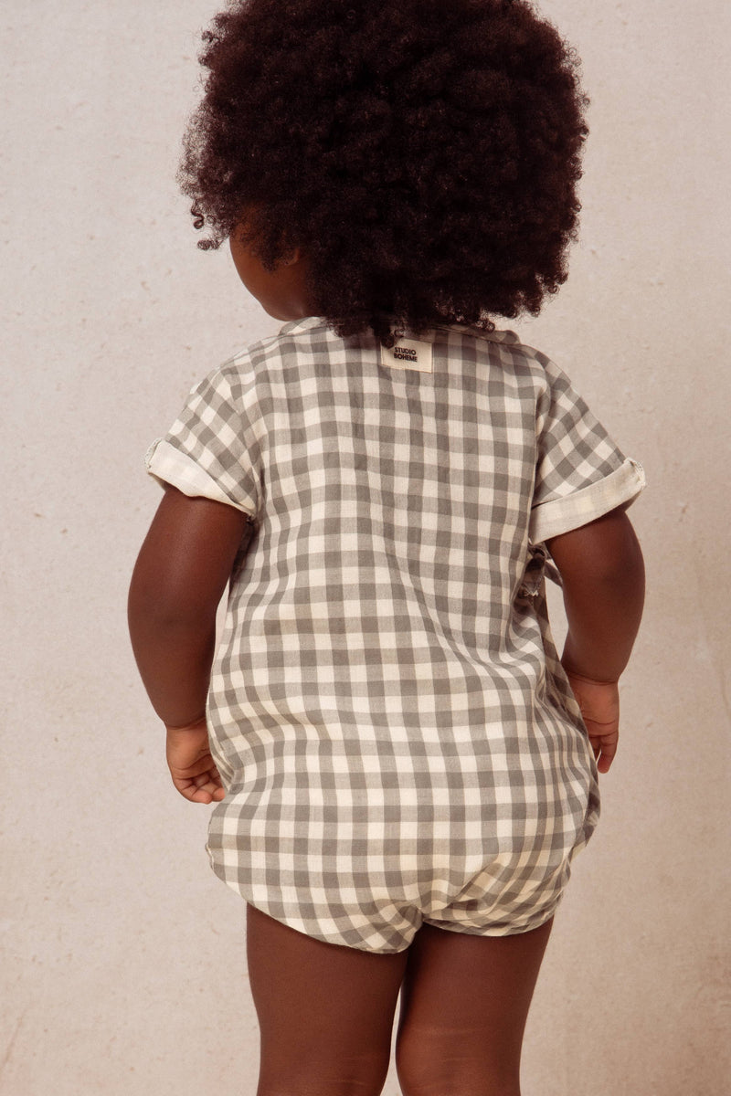 Pelele Nuage Vichy Vert De Gris