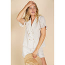 Chemise Bari - Rayures Blanc/Beige