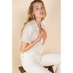 Camisa Bari - Rayas Blanco/Beige
