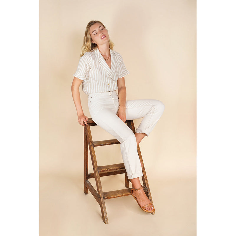 Chemise Bari - Rayures Blanc/Beige