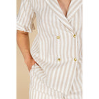 Camisa Bari - Rayas Blanco/Beige