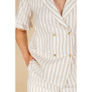 Chemise Bari - Rayures Blanc/Beige