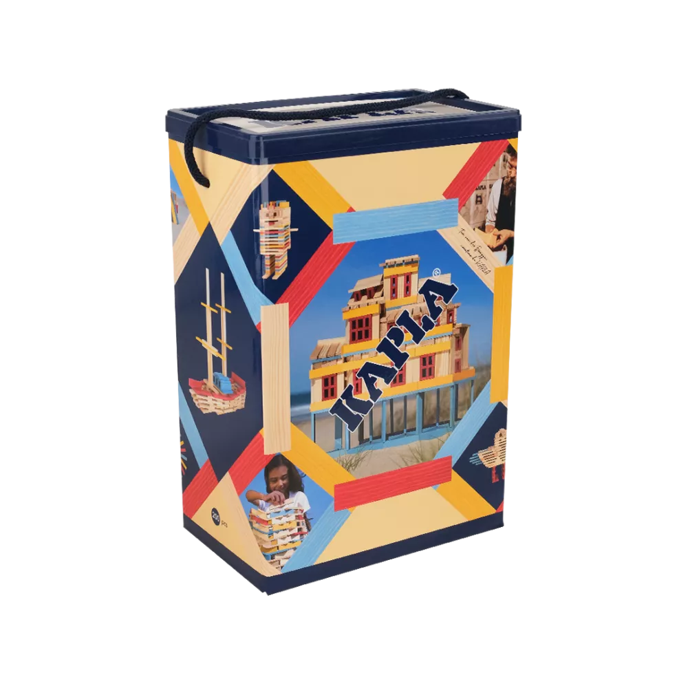 Kapla - Barilotto 200 Tavolette - Edizione Estate Blu, Giallo, Rosso, Naturale