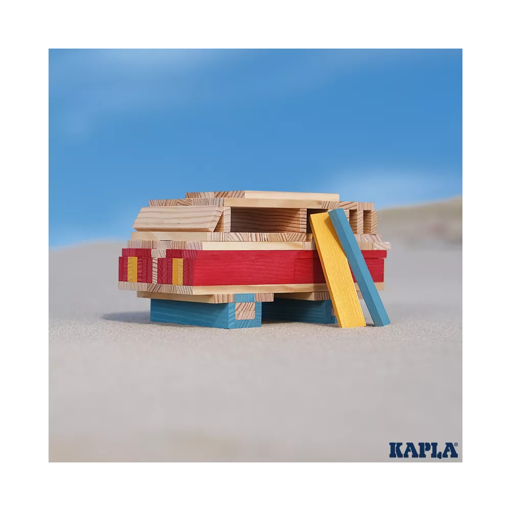 Kapla - Barilotto 200 Tavolette - Edizione Estate Blu, Giallo, Rosso, Naturale