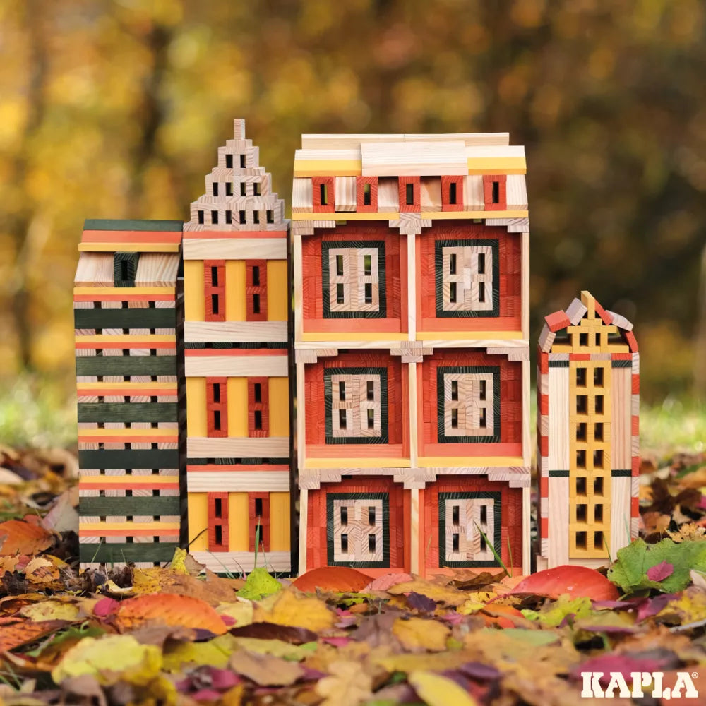 Kapla - Barilotto 200 Tavolette - Edizione Autunno Verde, Giallo, Arancione, Naturale