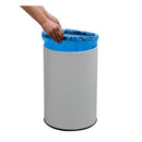 Poubelle de cuisine automatique 42L SOHO Blanc mat en acier INOX avec cerclage - REDDECO.com