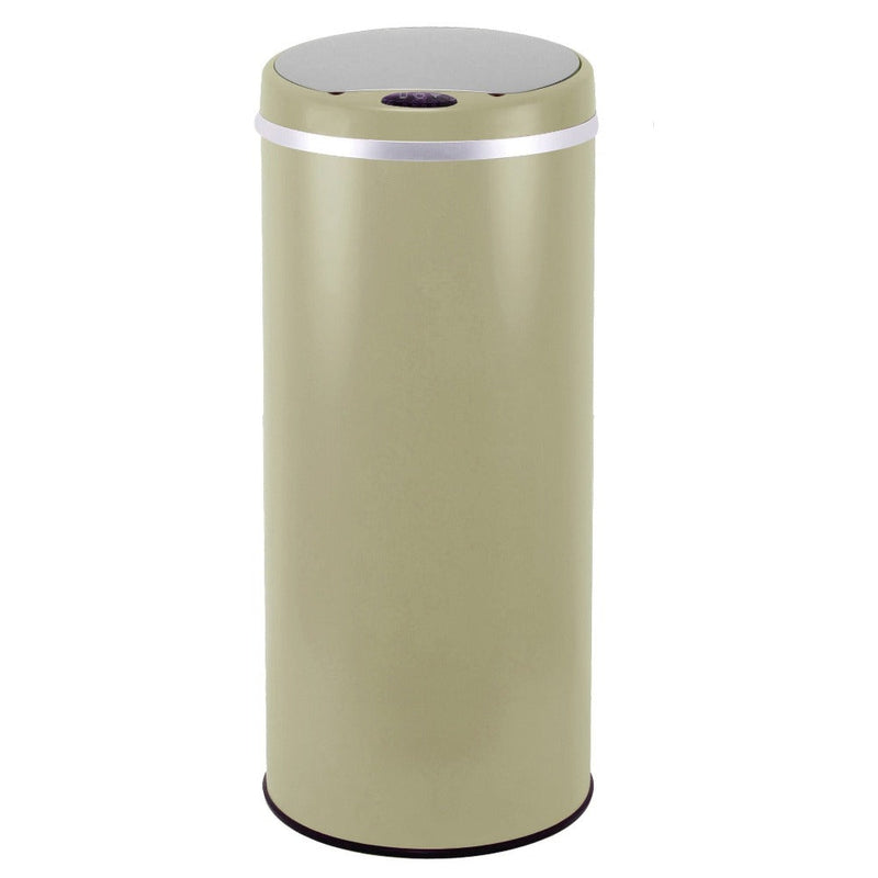 Poubelle de cuisine automatique 42L SOHO Taupe mat en acier INOX avec cerclage - REDDECO.com
