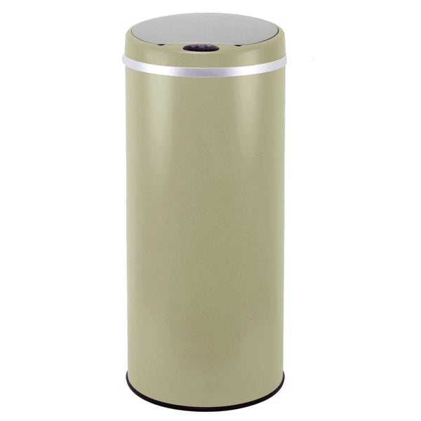 Poubelle de cuisine automatique 42L SOHO Taupe mat en acier INOX avec cerclage - REDDECO.com