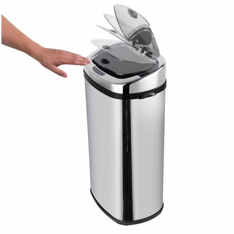 Poubelle de cuisine automatique 42L LARGO en acier INOX avec cerclage - REDDECO.com