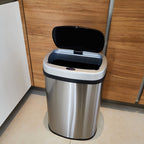 Papelera automática Majestic de acero inoxidable - 58L - Plata
