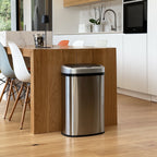 Papelera automática Majestic de acero inoxidable - 58L - Plata