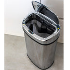 Poubelle de cuisine automatique 58L MAJESTIC grande capacité en acier INOX avec cerclage - REDDECO.com