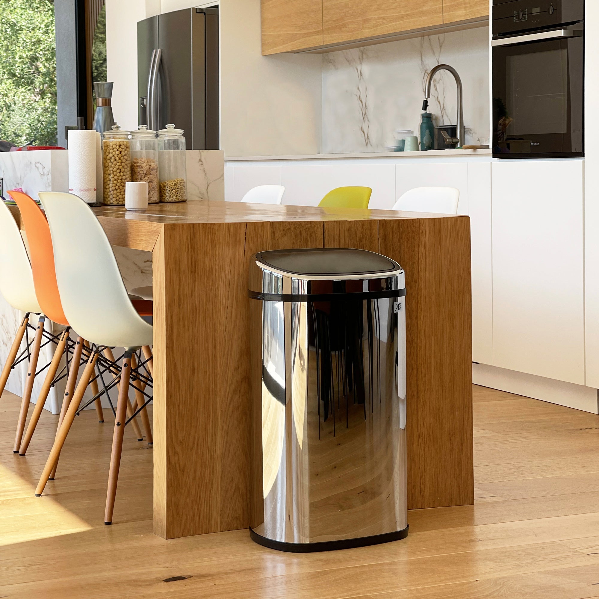 Papelera Inox City Push Pressure - 48L - Plata