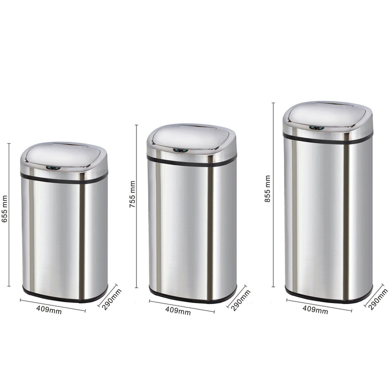Poubelle de cuisine automatique 68L MAJESTIC grande capacité en acier INOX avec cerclage - REDDECO.com