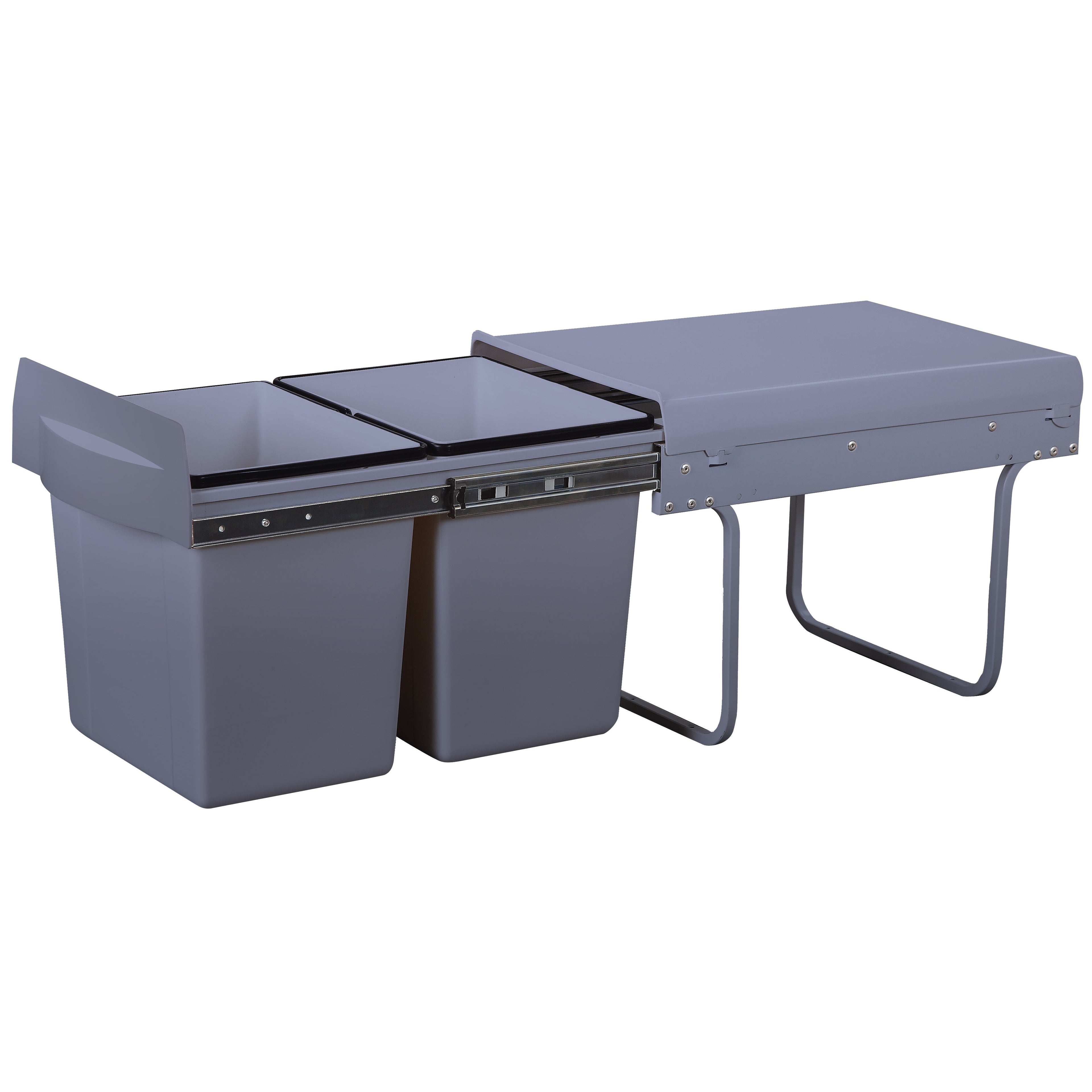 Poubelle Encastrée Coulissante Hype - 36L - Gris