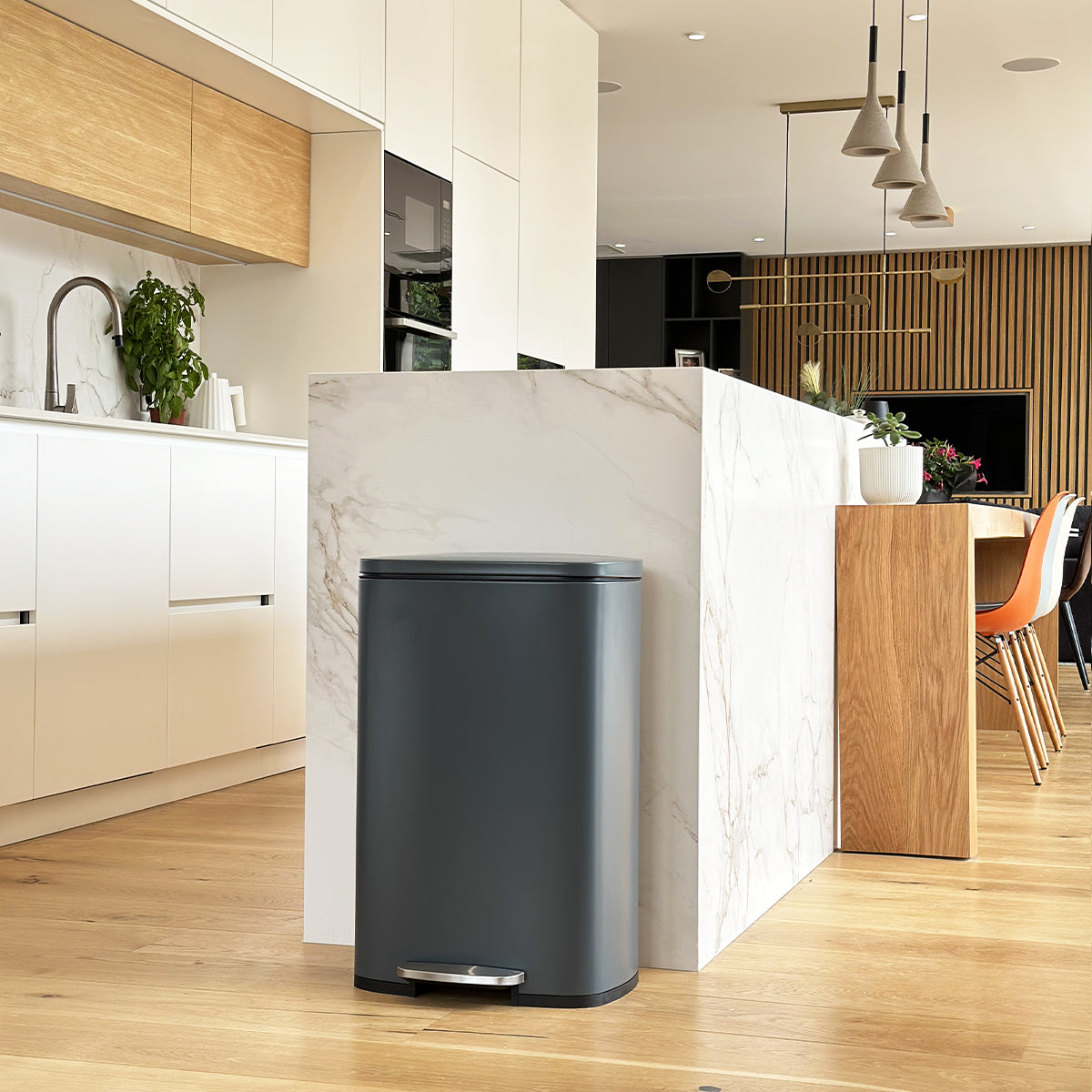 Admiral Stainless Steel Pedal Bin - 50L - Gray