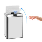 Papelera de cocina automática de diseño DAYTONA 60L en acero inoxidable con fleje - REDDECO.com