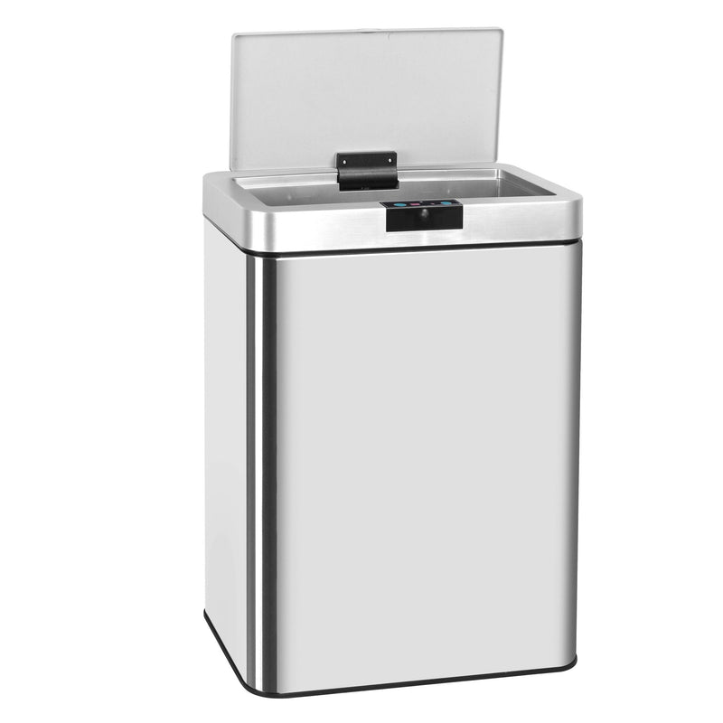 Poubelle de cuisine automatique design 60L DAYTONA en acier INOX avec cerclage - REDDECO.com