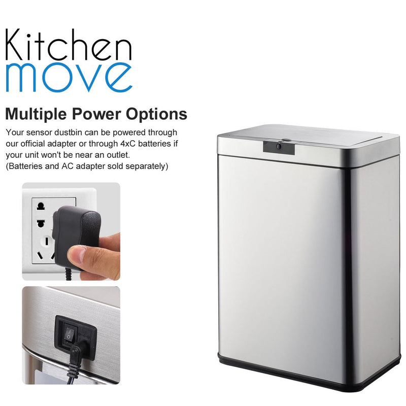 Poubelle de cuisine automatique design 60L DAYTONA en acier INOX avec cerclage - REDDECO.com