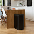 Automatic kitchen trash can 60L SILVERLAKE BLACK in stainless steel with strapping Butterfly opening large capacity