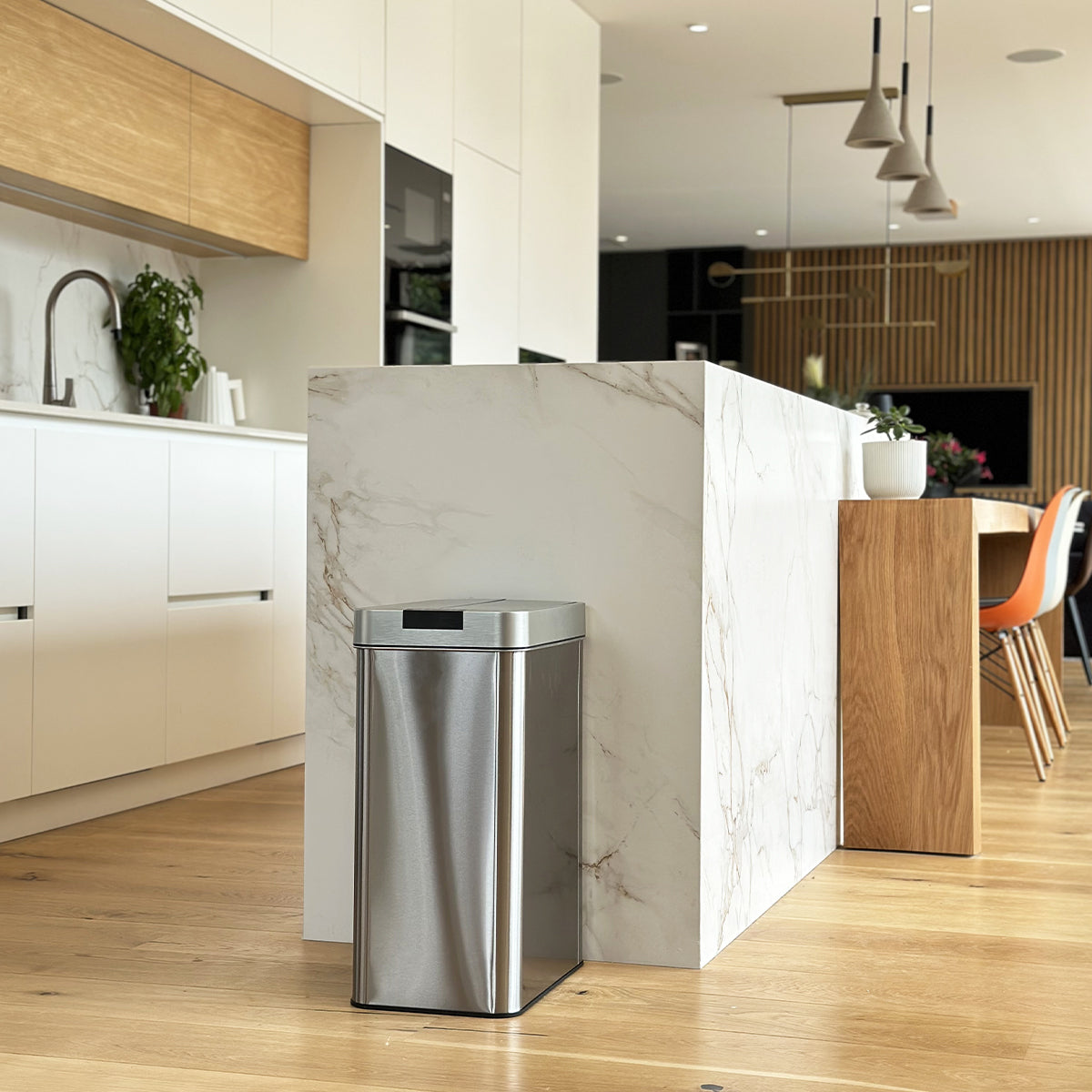 Silverlake Automatic Stainless Steel Trash Can - 60L - Silver