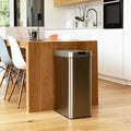 SILVERLAKE 70L automatic kitchen trash can in stainless steel with strapping Large capacity butterfly opening